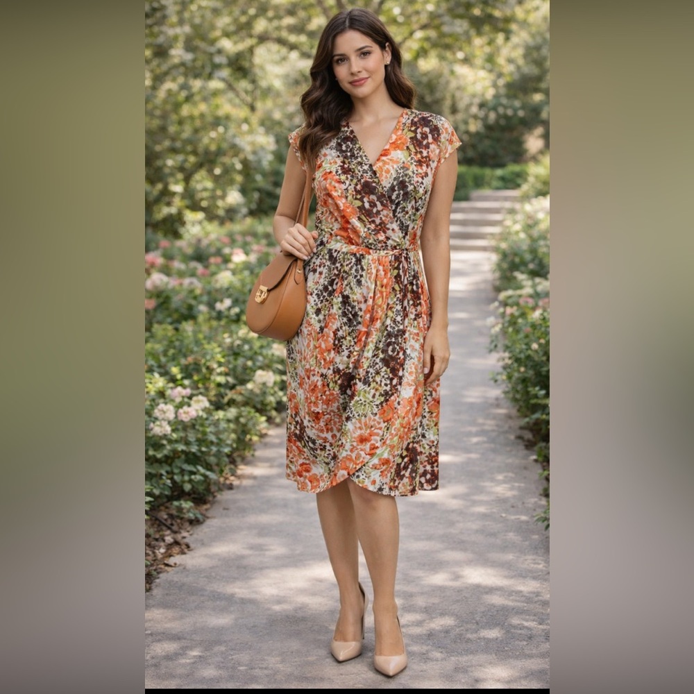 NWOT ,Alexis Taylor  Floral sleeveless dress size L.